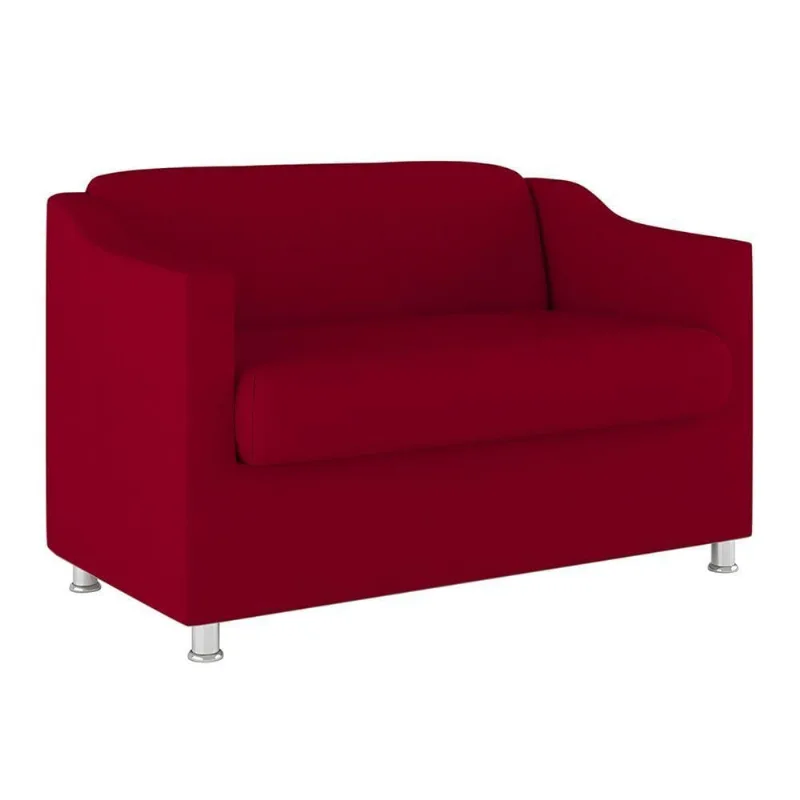 Sofá Namoradeira 2 Lugares Tilla Sala De Espera – Balaqui Decor Cor:vermelho