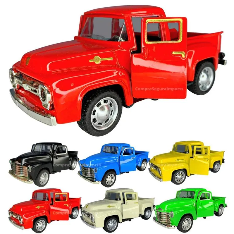 1 Miniatura Ford F100 1956 Carrinho Metal Abre Porta Antigo