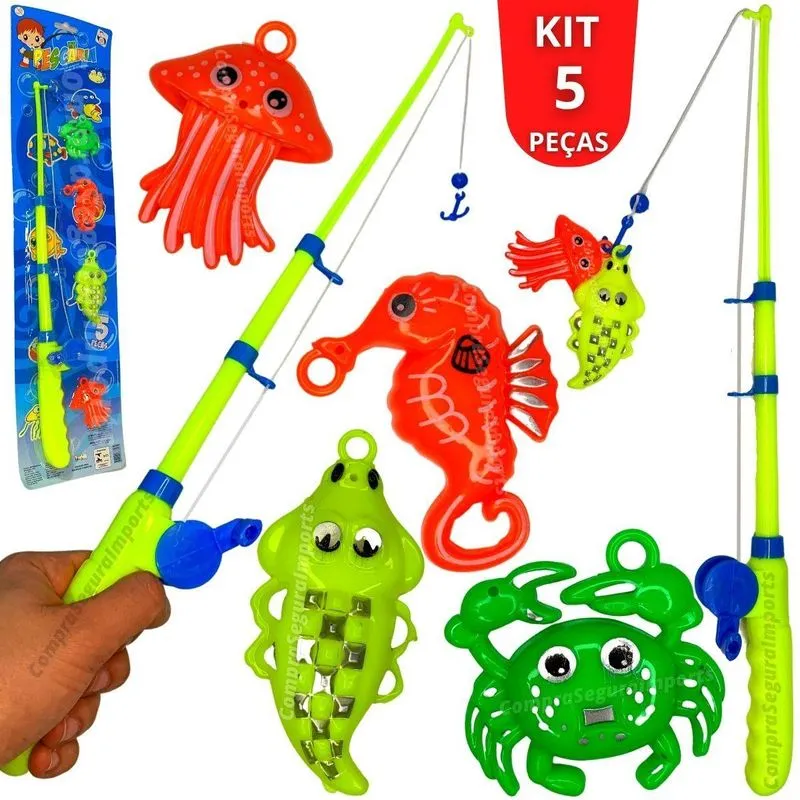 Brinquedo Pescaria Infantil Pega Peixe Com Vara De Pescar