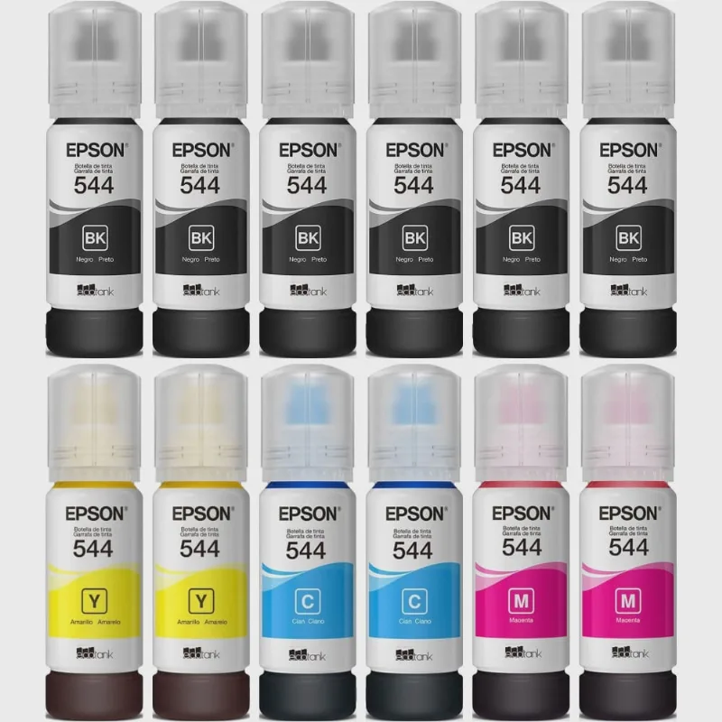 Refil de tintas epson 544 - combo ECONôMICO 12 unidades