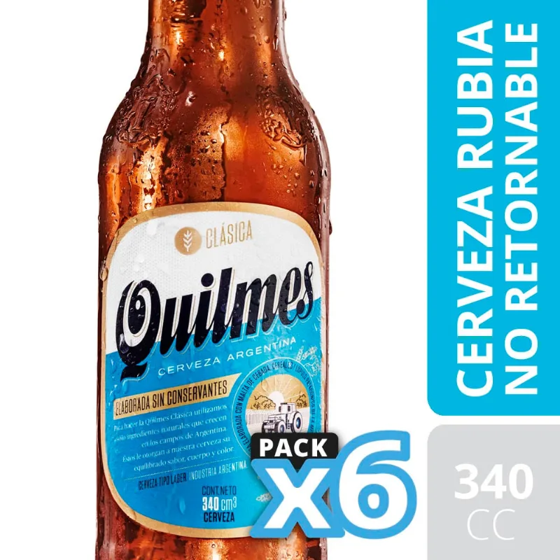 Quilmes Clásica 340 Ml X 6
