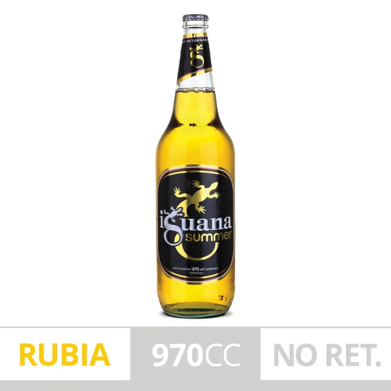 Cerveza Iguana Summer Descartable Cerveza Rubia Iguana Summer 970 Ml Botella Descartable