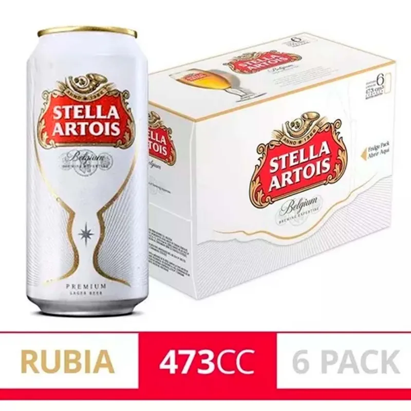 Cerveza Stella Sixpack Artois Vintage Rubia 473 Cc