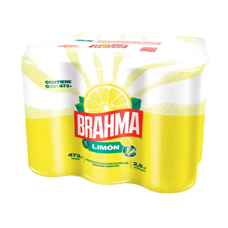 Cerveza Sabor Limón 473 Ml x 6 Un Brahma