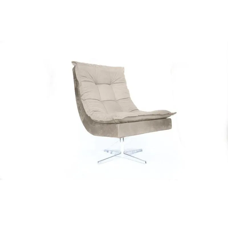 Poltrona Decorativa Nilla Chaise Tecido Liso
