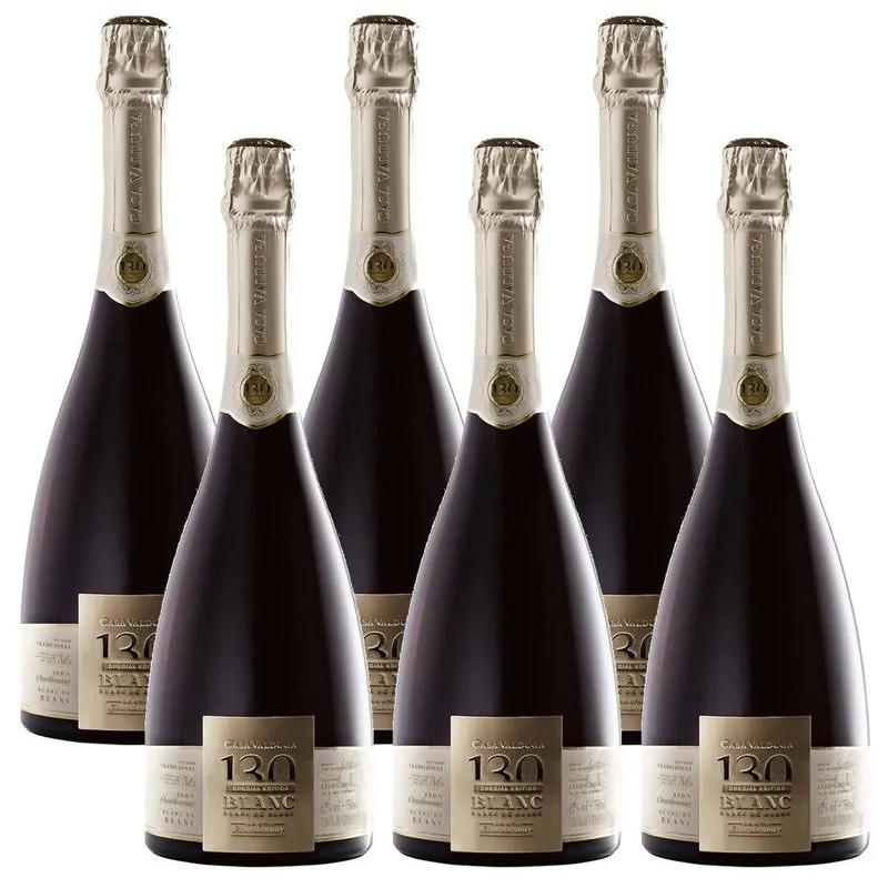 Kit 06 Un. Espumante Casa Valduga 130 Blanc De Blanc Brut