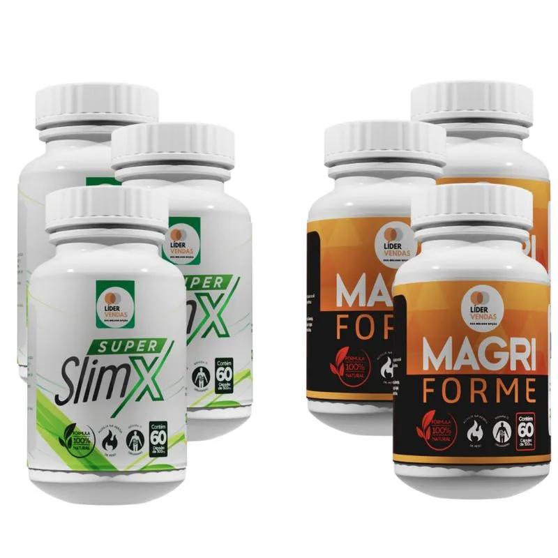 Kit com 3 Super Slim X 60 cáps + 3 Magri Forme 60 cáps