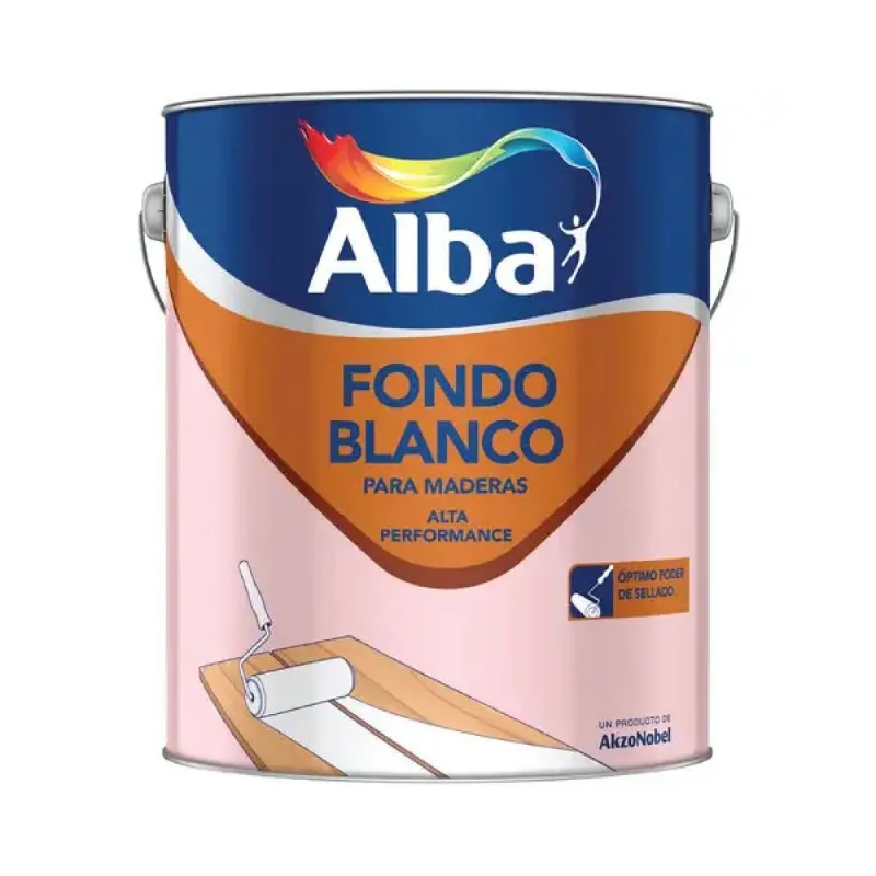 Fondo blanco para maderas Alba de alta performance 1 L