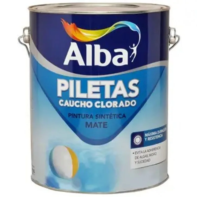 Alba Pintura Para Piletas Caucho Clorado Mate 4 Lts
