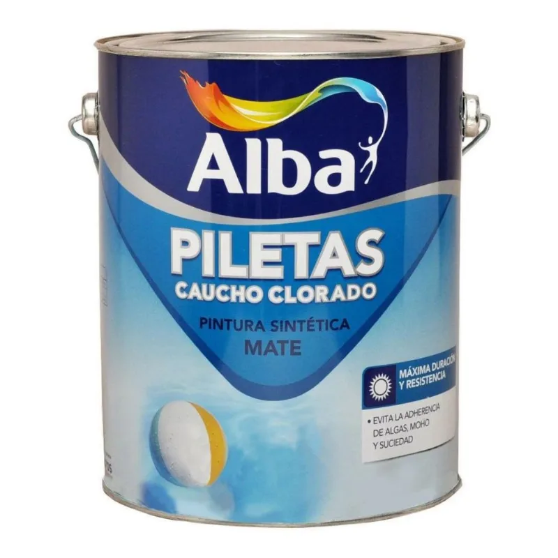 Alba Pintura Para Piletas Caucho Clorado Mate 4 Lts