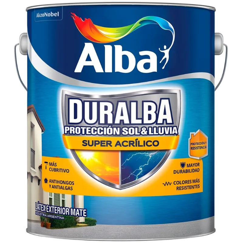 Duralba Latex Exterior Acrilico Antialga 4lt Colores