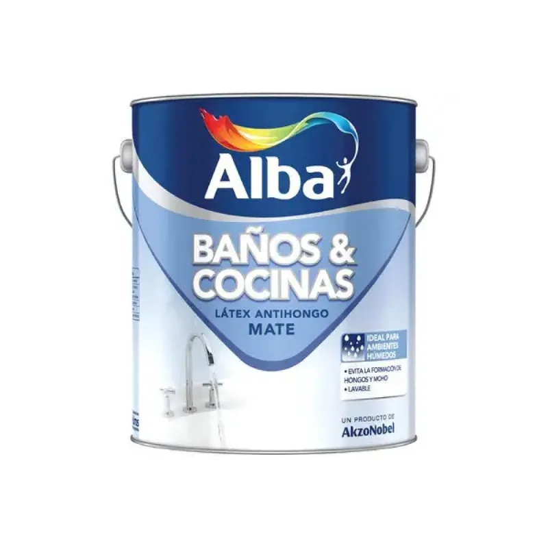 Baños y Cocinas latex antihongo blanco mate 1 L