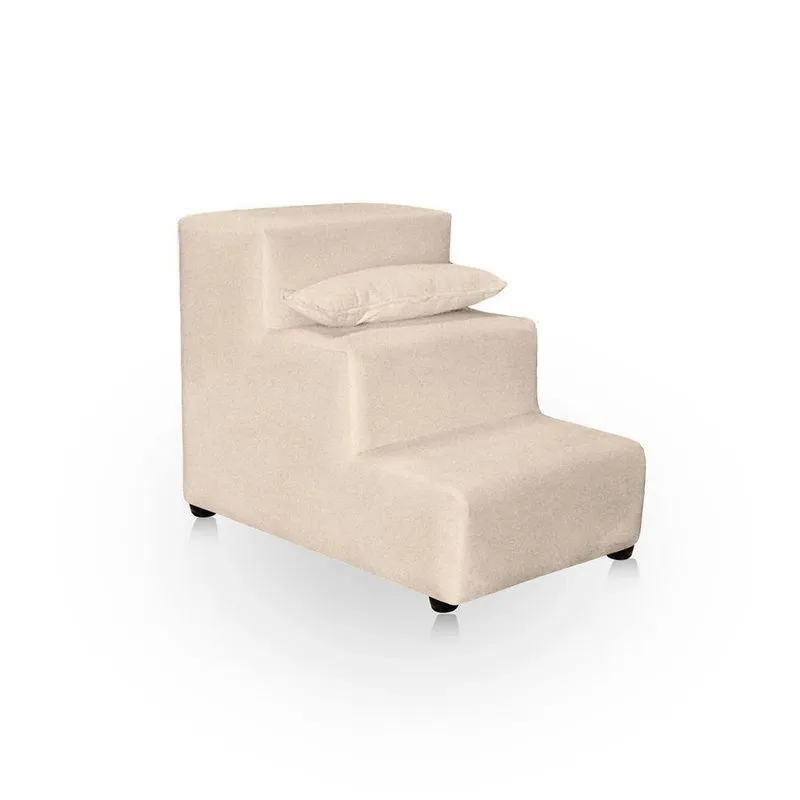 Escadinha Para Pet Escadinha Para Cachorro Gato Subir Na Cama Quarto 3 Degrau Suede Resistente