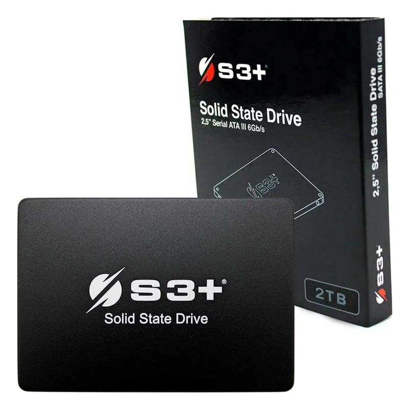 SSD 2TB S3+, SATA III 6 Gb/s, Leitura 550 Mb/s, Gravação 500