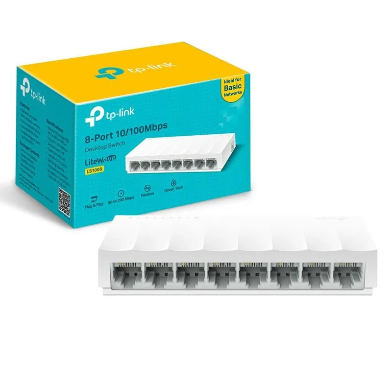 Switch Mesa Tp-link Litewave Ls1008, 8 Portas 10/100, Branco