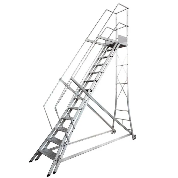 USADO - Escada Trepadeira Alulev em Aluminio, 12 Degraus, Plataforma, 3Mts, C/ Corrimão - TR302 - Primex - Distribuição de Produtos de Tecnologia para Empresas
