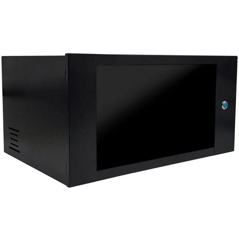 Mini Rack De Parede 19 Gforce, 5u X 350mm, Visor De Acrílico, Preto - 475