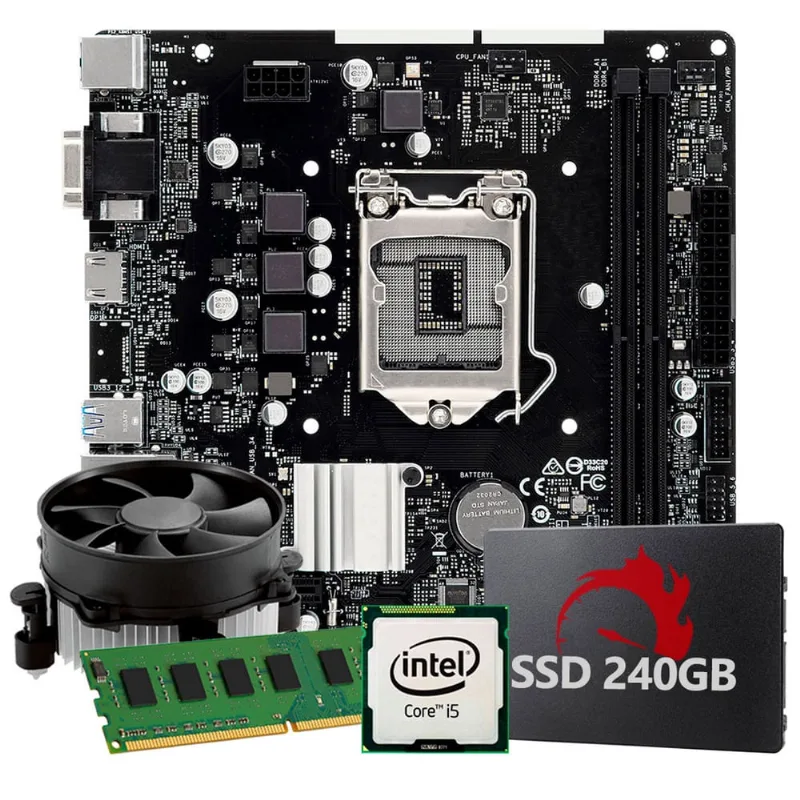 Kit Upgrade Intel Core I5 8ª Geração, 8GB ram, ssd 240GB, Conexões usb/vga/hdmi/lan/som