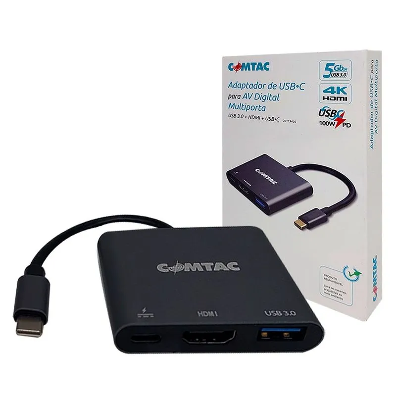 Conversor Usb-c X Usb 3.1, Tipo C, Hdmi, Comtac, - 20119405