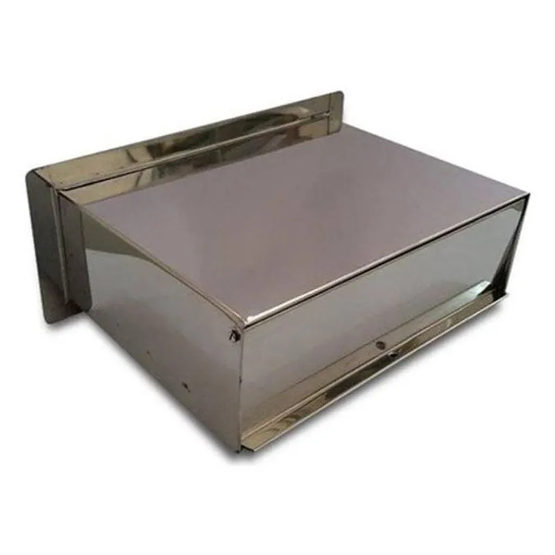 Caixa De Em Aço Inox Com Aba Para Muro