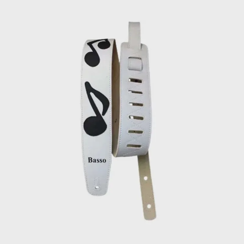 Correia basso nm branco c/ nota musical preto