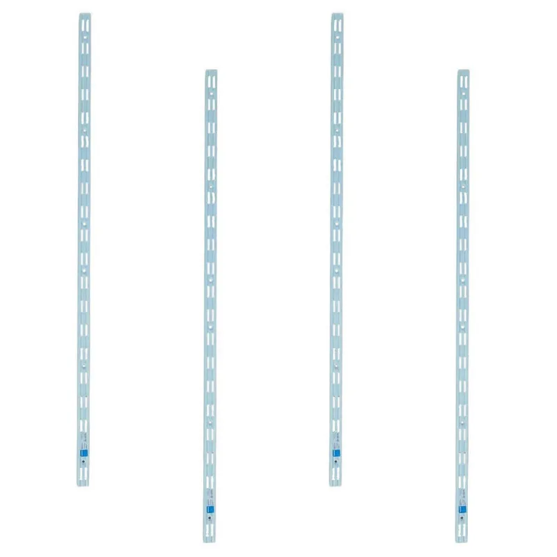 Kit 4 Trilhos Cremalheira Duplos Cantoneiras Prateleira 1,5M