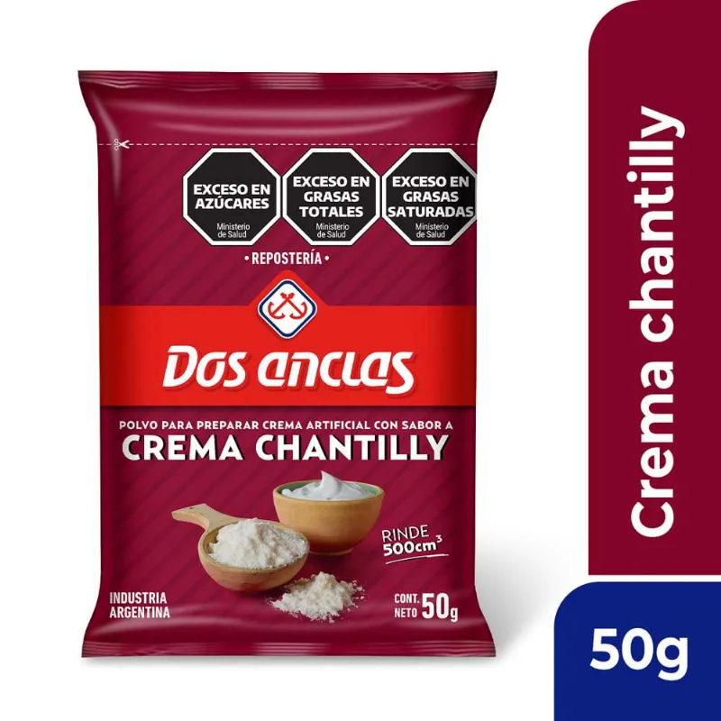 Crema Chantilly Sabor Crema 50 Grs Dos Anclas