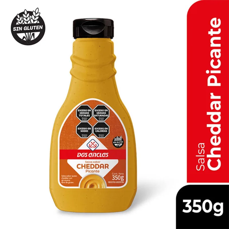 Salsa Picante sabor Cheddar 350 Grs Dos Anclas Salsa Cheddar Picante Dos Anclas 350 Gr