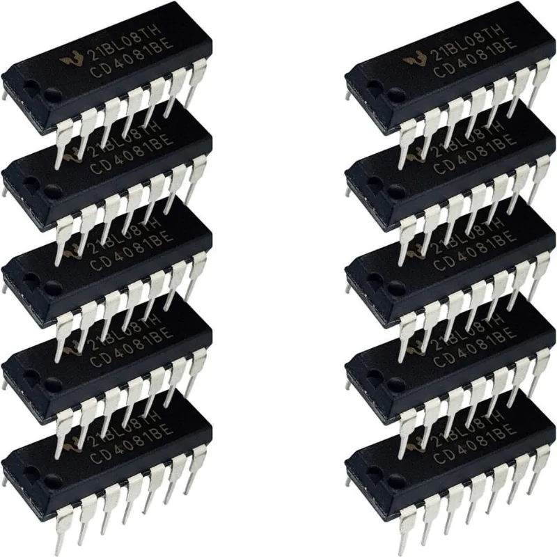 CD4081 Circuito Integrado CD4081BE Porta and Para Robótica e Controle de Dados - Kit 10 Peças