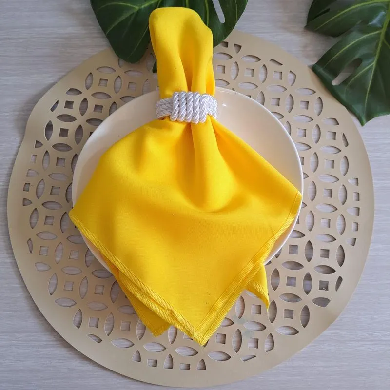 Guardanapo Oxford Casamento Tecido Kit 6 Peças - Amarelo