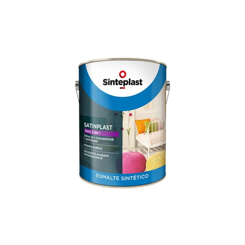 Satinplast max esmalte sintetico 3 en 1 negro satinado 1 l SATINPL MAX NEGRO SAT.1 LT