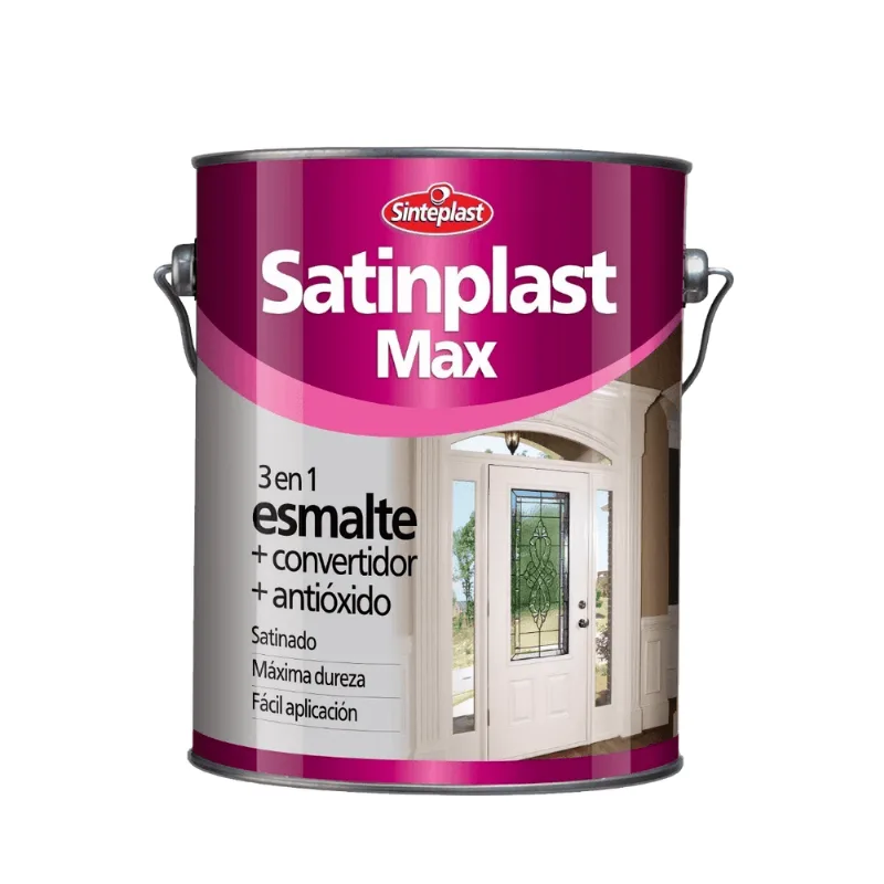 Esmalte sintético 3 en 1 Satinplast max negro satinado 4 L