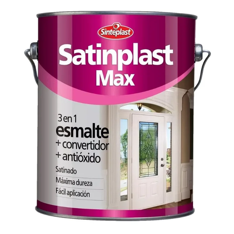 Satinplast max esmalte sintetico 3 en 1 negro mate 4 l