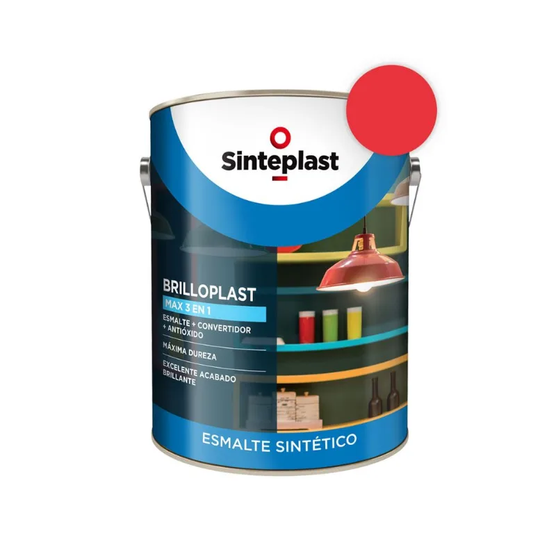 Brilloplast máx esmalte sintético 3 en 1 bermellón claro 20 l