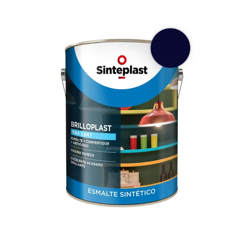 Esmalte sintético 3 en 1 Brilloplast max azul marino 1 lts