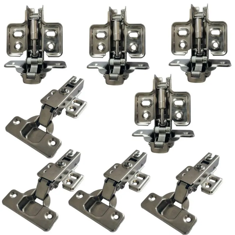 Kit 08 Dobradiça Amortecedor Reta Armário Móveis Caneco 35mm