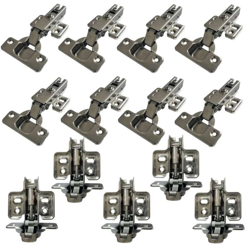Kit 12 Dobradiça Amortecedor Reta Armário Móveis Caneco 35mm