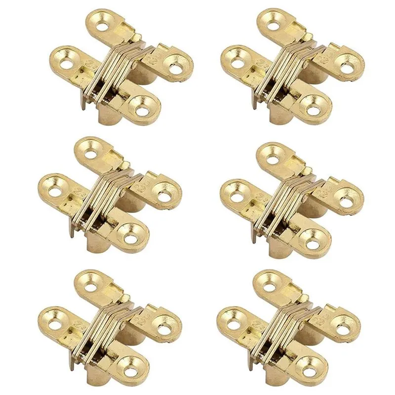 Kit 06 Dobradiça Invisível Armários Oculta Liga Zinco 45mm