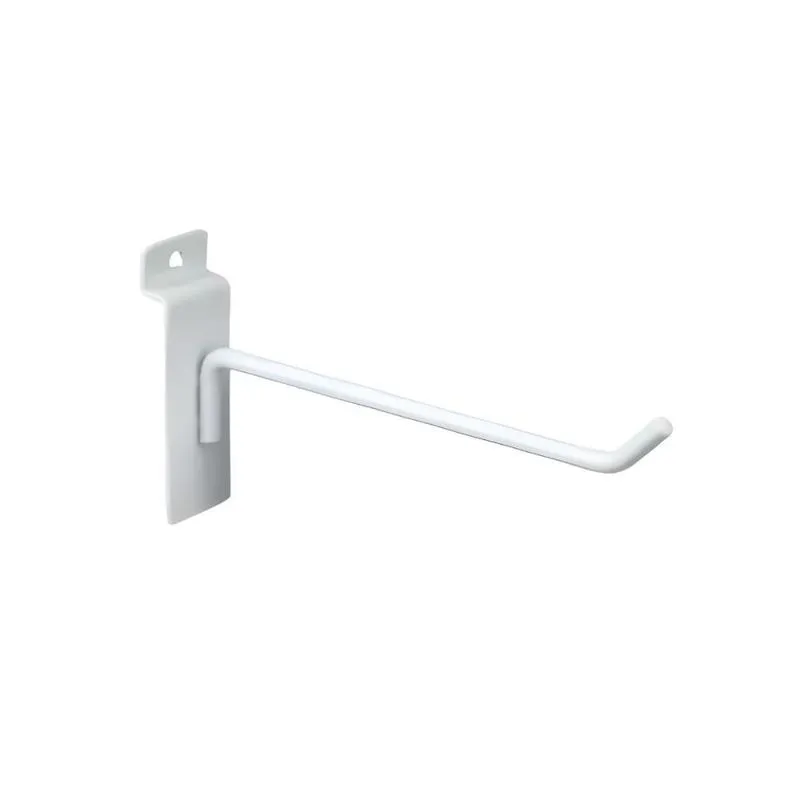 20 Ganchos De 10cm Branco Para Painel Canaletado
