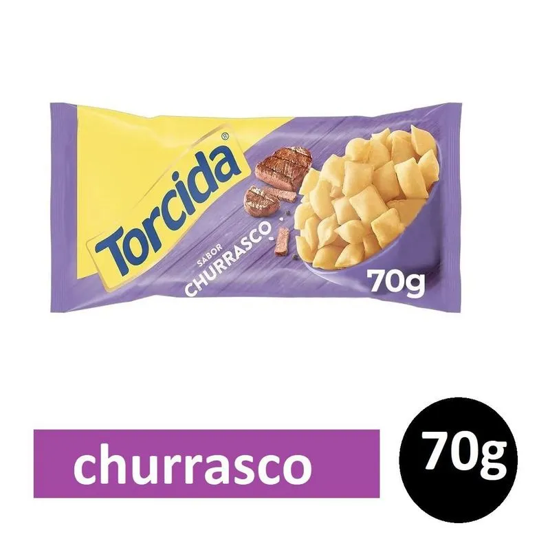 Salgadinho Torcida Sabor Churrasco 70g Lucky Kit 10 Pacotes