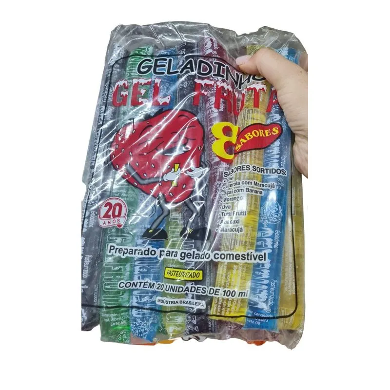 Kit Geladinho Sortido 100ml C/60un Gelfruta - Gel Fruta