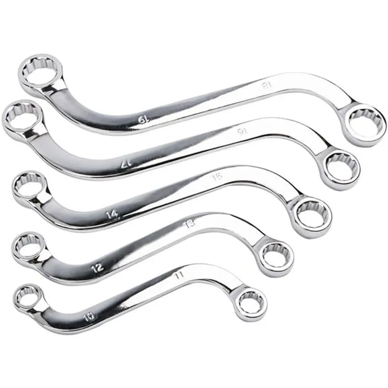 Conjunto De Chaves, Anel Duplo Offset Em Forma De S, 10-19 Mm, 5 Unidades