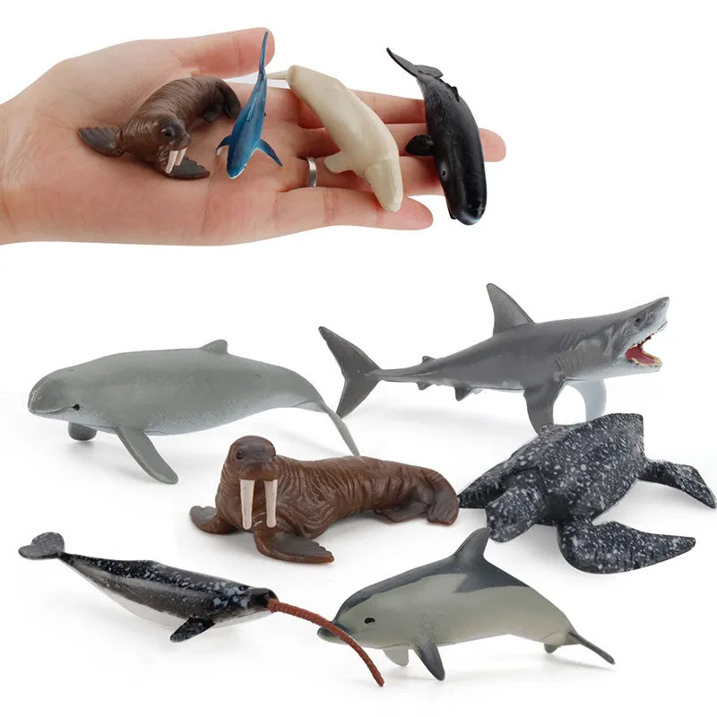 Conjunto De Estatuetas De Animais Oceânicos, 10 Unidades De Criaturas Marinhas Realistas