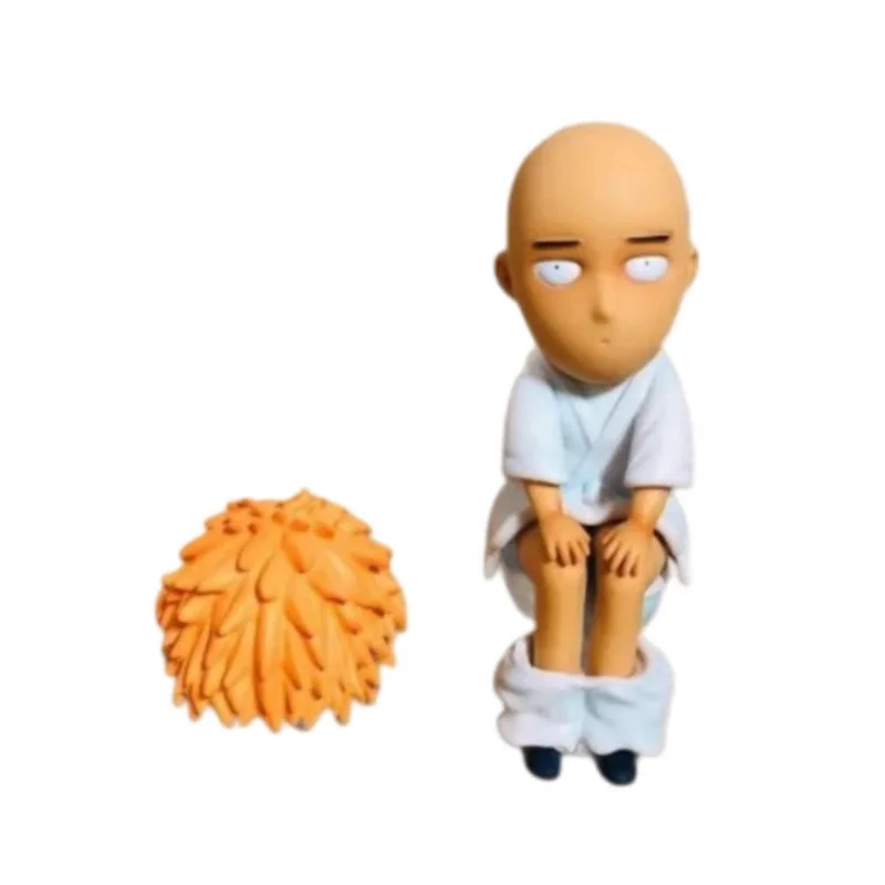 Figura One Punch Man Saitama, Modelo De Pvc De 15 Cm, Sentado No Vaso Sanitário