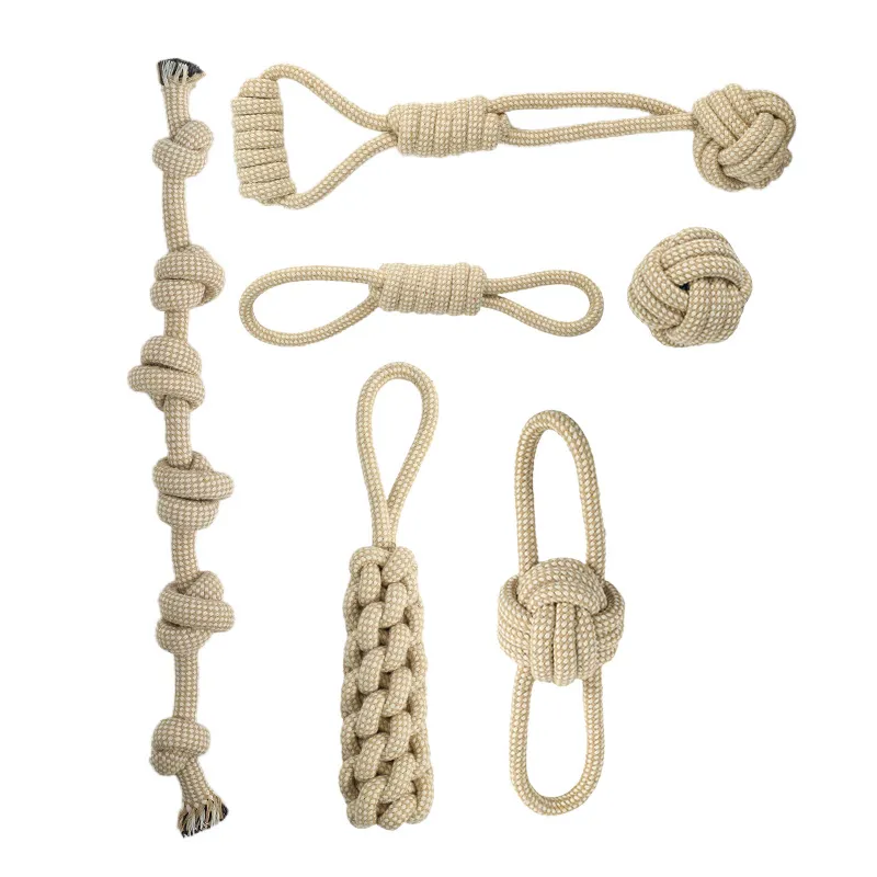 Conjunto De Brinquedos Para Cães, Corda De Algodão Durável, 6 Nós, Brinquedos Interativos