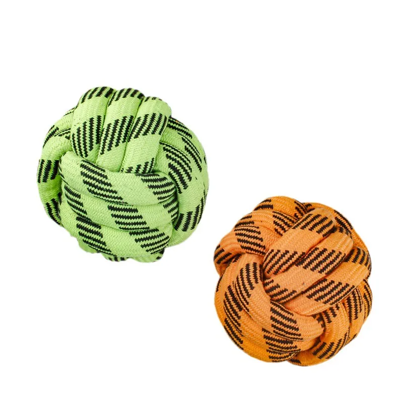 Brinquedo Para Cães, Pacote Com 2 Bolas Duráveis De Algodão Com Nó De Corda Para Mastigar