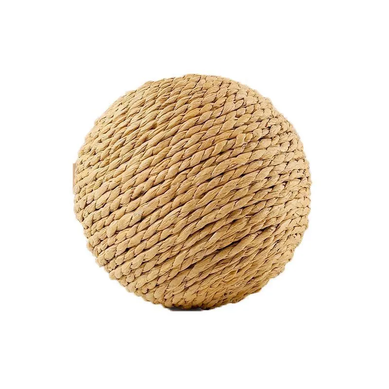 Bola Mastigável Durável De Sisal Cat Toy De 6 Cm Para Dentição Marrom