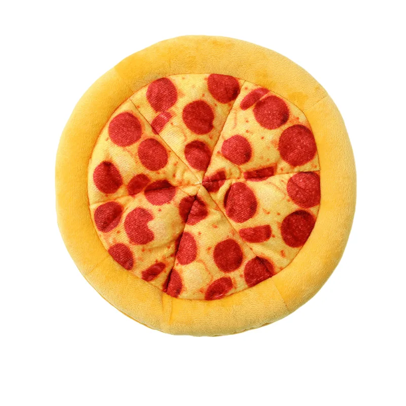 Pizza De Pelúcia Dog Toy De 25 Cm Com Guincho Para Mastigar Laranja