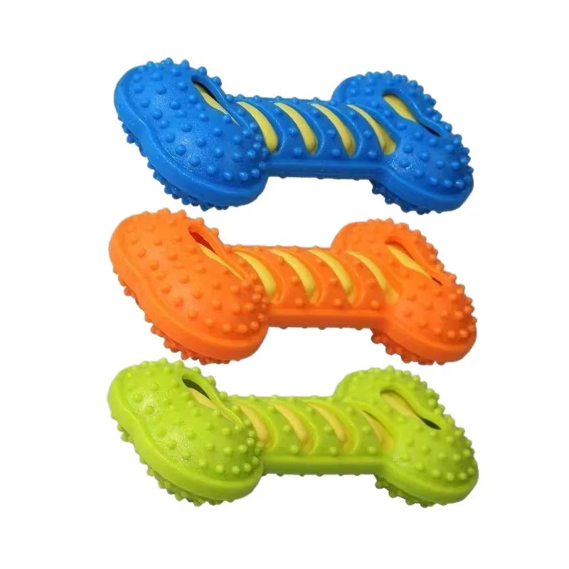 Dog Chew Toys Durable Rubber Bone, Pacote Com 3 Unidades Para Cães Pequenos E Médios