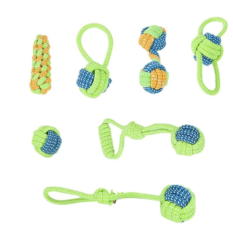 Conjunto De Brinquedos Pet Chew, Corda De Algodão Durável, 7 Peças Para Cães E Gatos